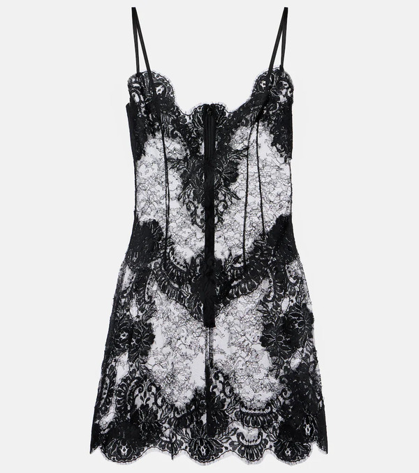  Dolce&gabbana Dolce&gabbana Sheer Lace Minidress 