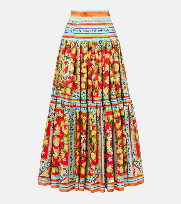  Dolce&gabbana Dolce&gabbana Taormina Printed Cotton Maxi Skirt 