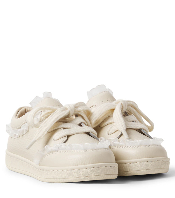  Donsje Donsje Lisel Tulle-trimmed Leather Sneakers 