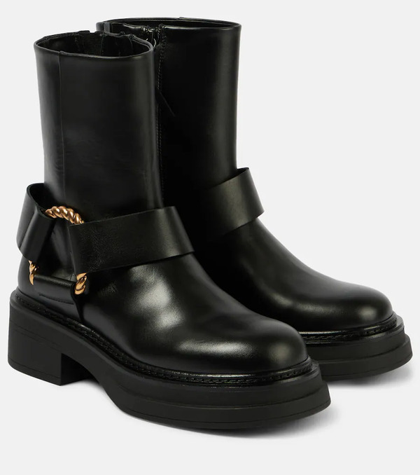  Dorothee Schumacher Dorothee Schumacher Chic Sophistication Leather Combat Boots 