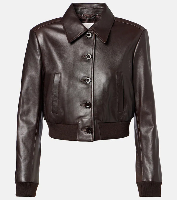  Dorothee Schumacher Dorothee Schumacher Sleek Statement Cropped Leather Jacket 