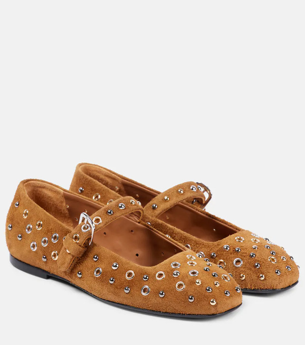  Dorothee Schumacher Dorothee Schumacher Wild Softness Suede Mary Jane Flats 
