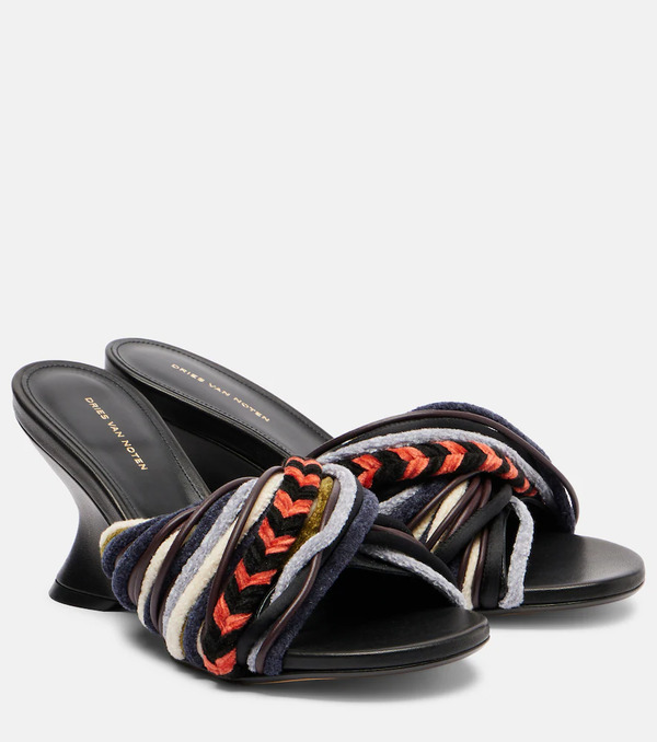  Dries Van Noten Dries Van Noten 75 Braided Wedge Mules 