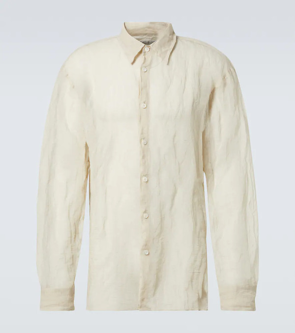  Dries Van Noten Dries Van Noten Cotton And Silk-blend Lamã© Shirt 