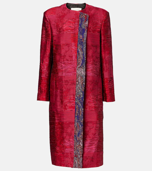  Dries Van Noten Dries Van Noten Cotton-blend Jacquard Coat 