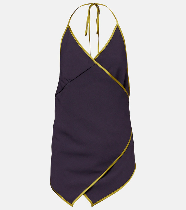  Dries Van Noten Dries Van Noten Crãªpe Satin Wrap Top 