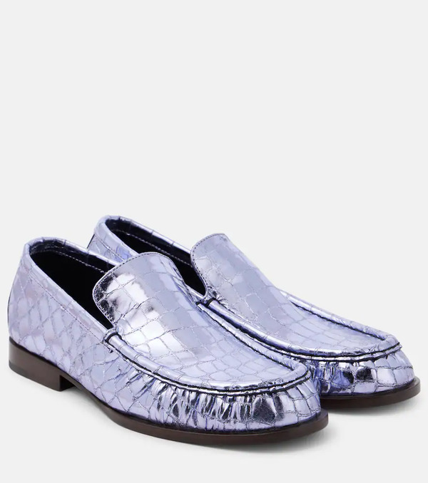  Dries Van Noten Dries Van Noten Croc-effect Leather Loafers 