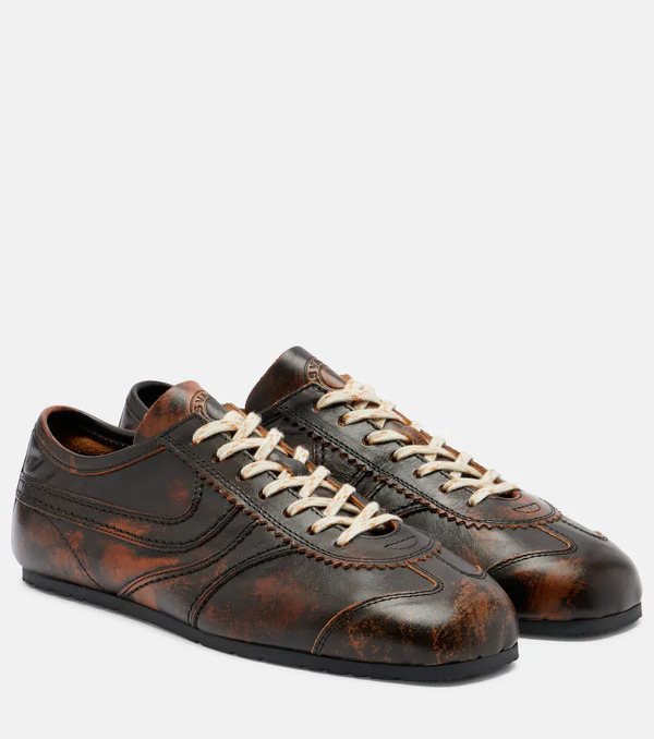  Dries Van Noten Dries Van Noten Distressed Leather Sneakers 