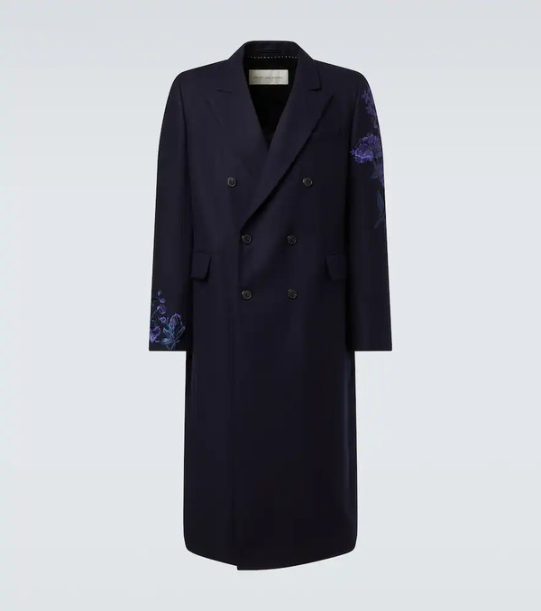  Dries Van Noten Dries Van Noten Floral Double-breasted Wool Coat 