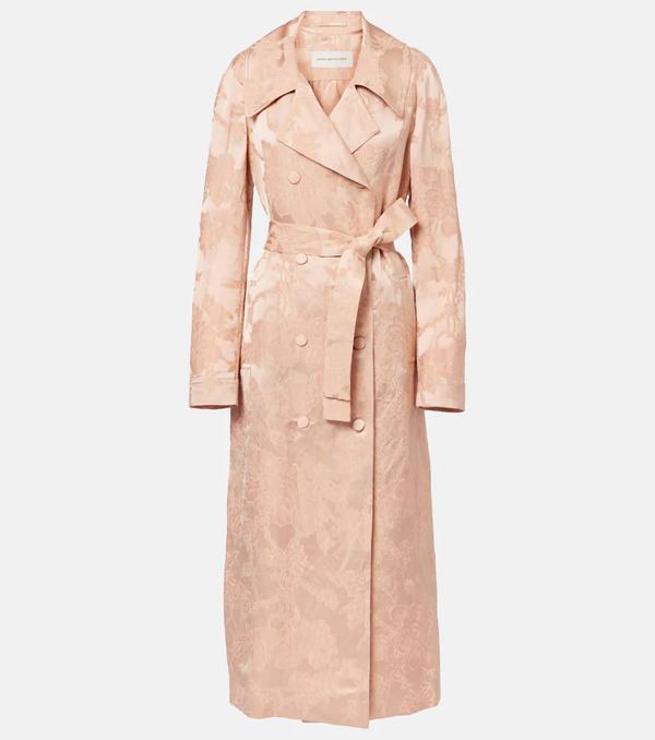  Dries Van Noten Dries Van Noten Floral Linen-blend Jacquard Coat 