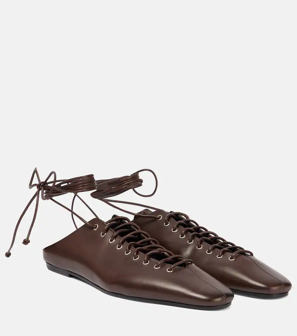  Dries Van Noten Dries Van Noten Leather Lace-up Flats 