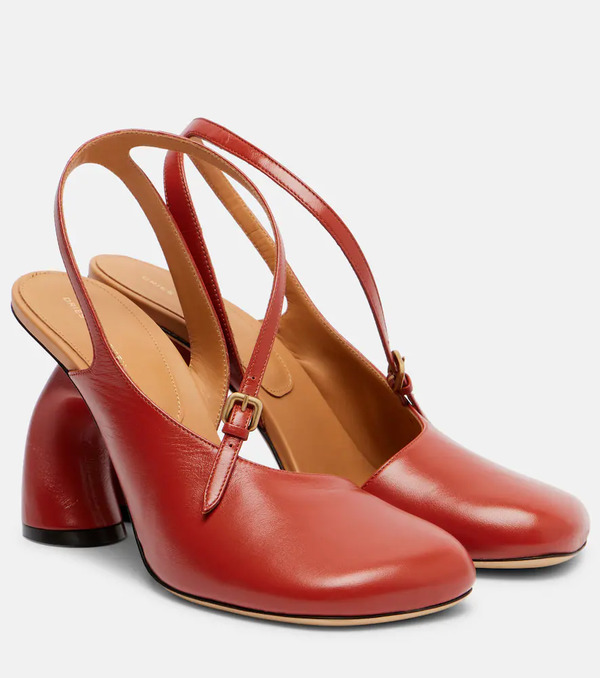  Dries Van Noten Dries Van Noten 95 Leather Slingback Pumps 