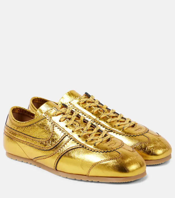  Dries Van Noten Dries Van Noten Metallic Leather Sneakers 