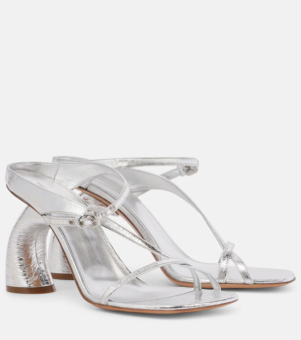  Dries Van Noten Dries Van Noten Metallic Patent Leather Mules 