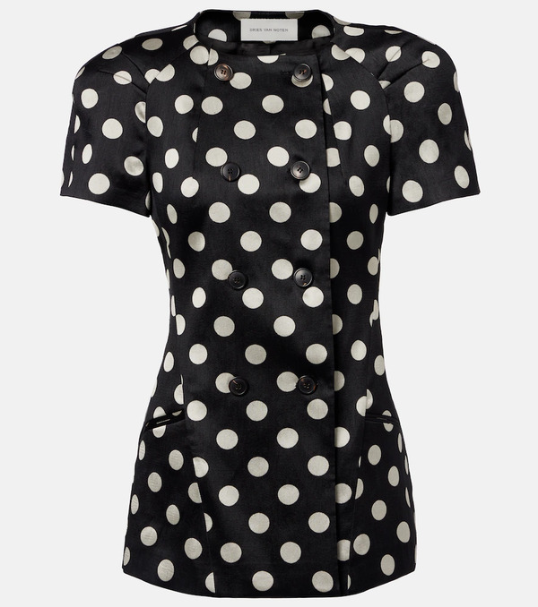  Dries Van Noten Dries Van Noten Polka-dot Double-breasted Blazer 