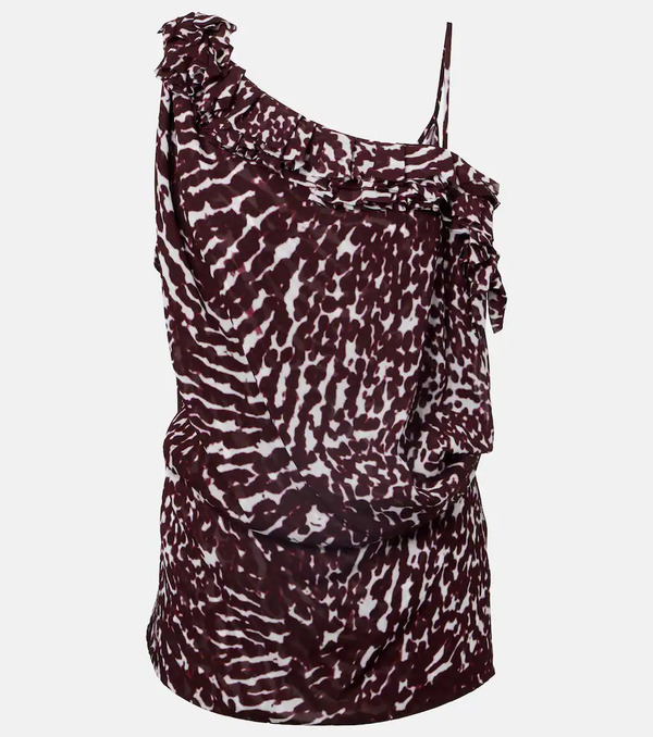 Dries Van Noten Dries Van Noten Printed Ruffled Top 