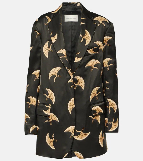  Dries Van Noten Dries Van Noten Printed Satin Blazer 