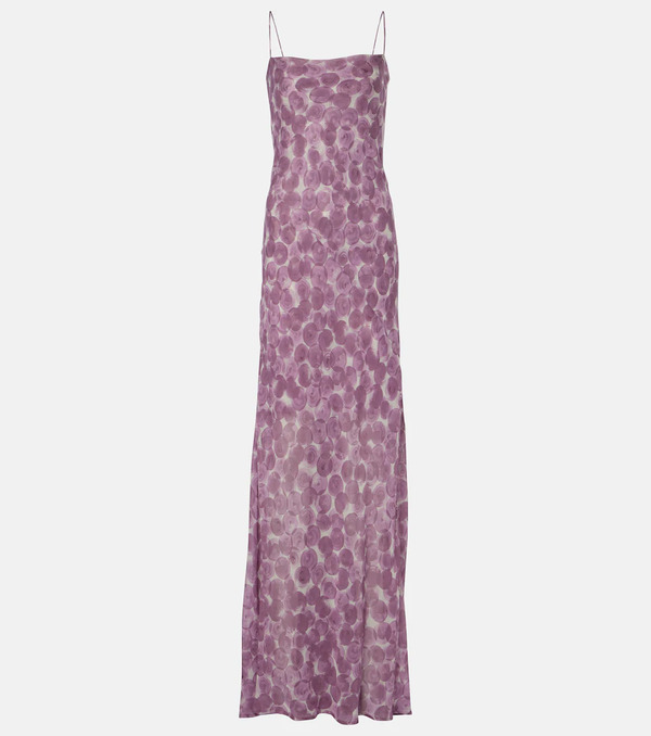  Dries Van Noten Dries Van Noten Printed Silk Chiffon Slip Dress 