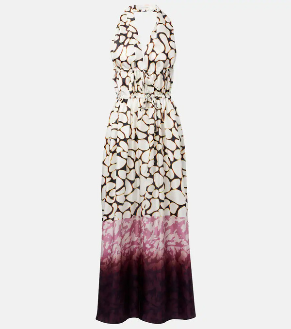  Dries Van Noten Dries Van Noten Printed Silk Twill Maxi Dress 