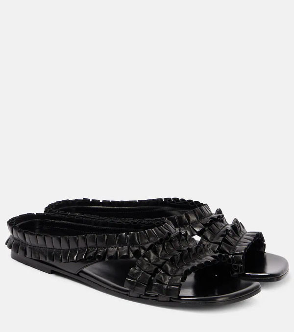  Dries Van Noten Dries Van Noten Ruffled Leather Sandals 
