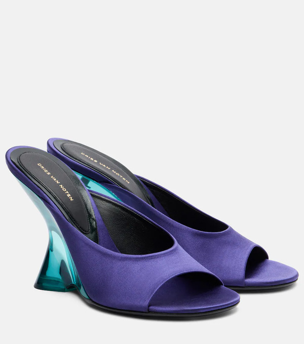  Dries Van Noten Dries Van Noten Satin Wedge Mules 