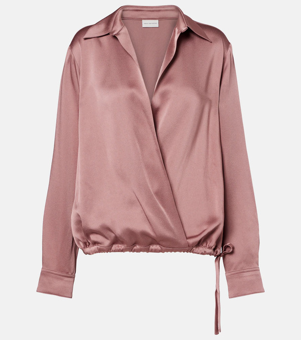  Dries Van Noten Dries Van Noten Satin Wrap Top 