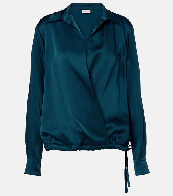  Dries Van Noten Dries Van Noten Satin Wrap Top 