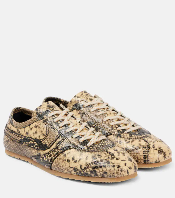  Dries Van Noten Dries Van Noten Snake-effect Leather Sneakers 