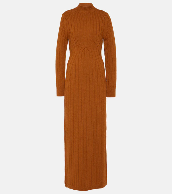 Dries Van Noten Dries Van Noten Teagan Cable-knit Wool Maxi Dress 