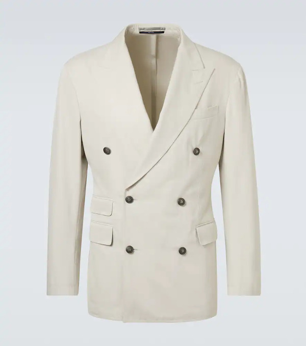  Dunhill Dunhill Double-breasted Cotton And Cashmere Blazer 