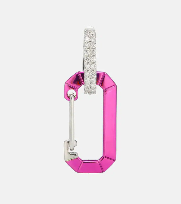  Eera Eã©ra Chiara 18kt White Gold And Sterling Silver Single Earring With Diamonds 