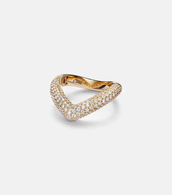  Engelbert Engelbert Drop Link Medium 18kt Gold Ring With Diamonds 