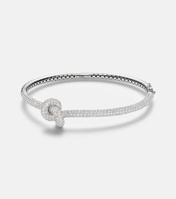  Engelbert Engelbert Legacy Knot 18kt White Gold Bangle With Diamonds 