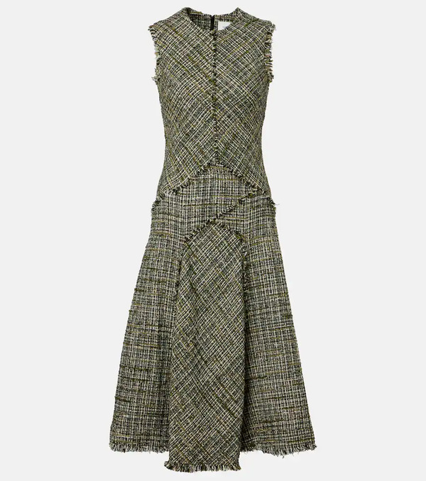  Erdem Erdem Draped Tweed Midi Dress 