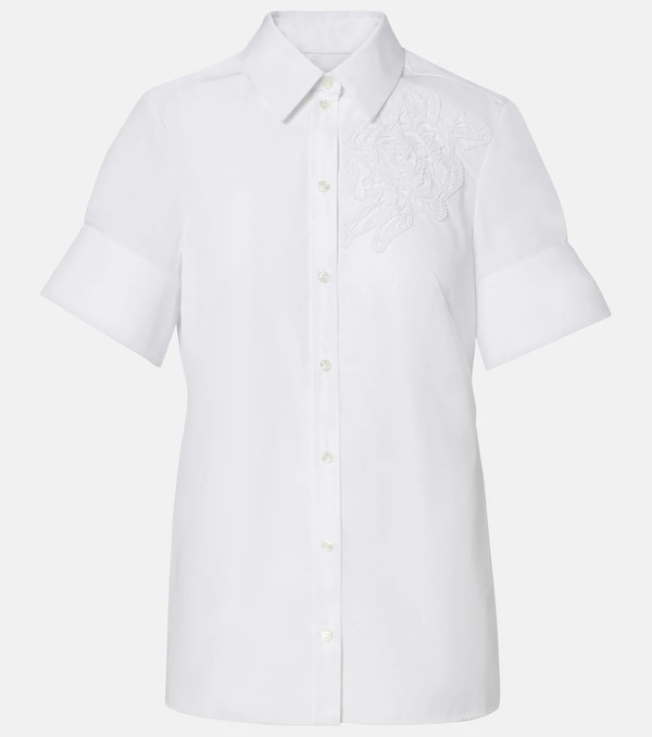  Erdem Erdem Embroidered Cotton Poplin Shirt 