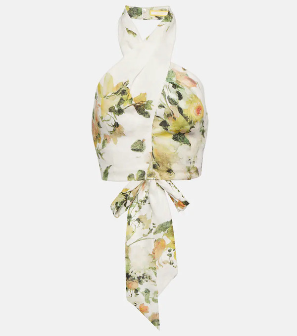  Erdem Erdem Floral Linen Halterneck Top 