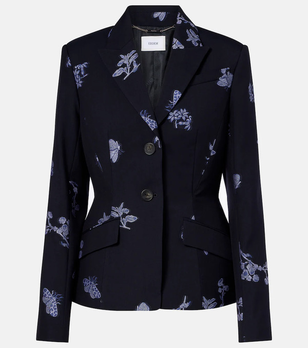  Erdem Erdem Wool And Cotton Jacquard Blazer 