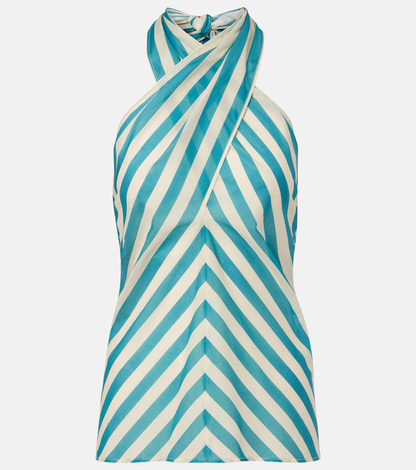  Eres Eres Alter Ego Striped Cotton Voile Top 