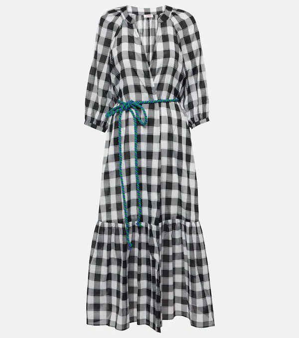  Eres Eres Chess Printed Cotton Midi Dress 