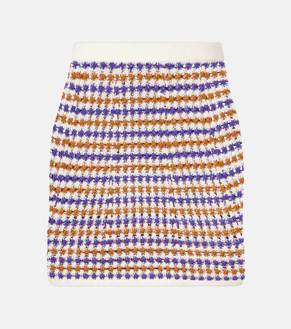  Eres Eres Design Open-knit Cotton-blend Miniskirt 