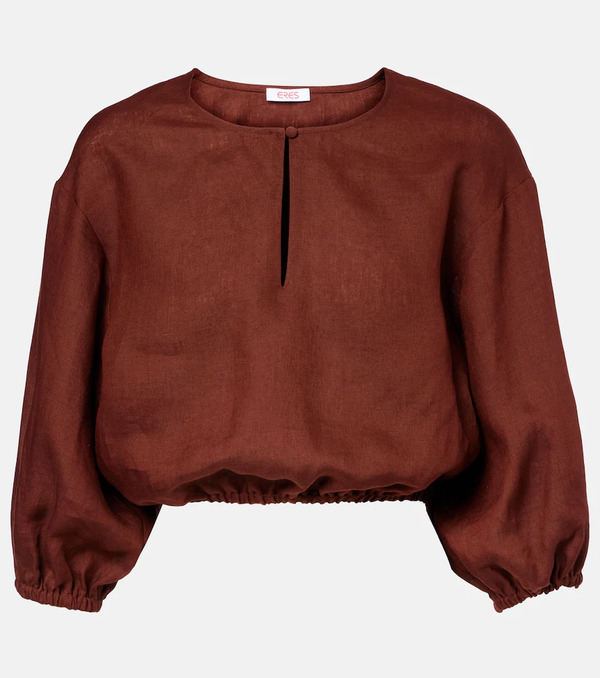 Eres Eres Gracieux Linen Crop Top 