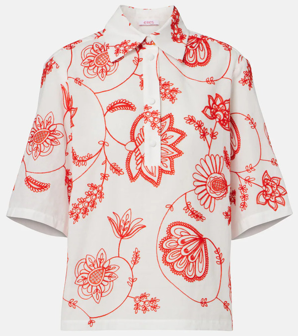 Eres Eres Izana Embroidered Cotton-blend Shirt 
