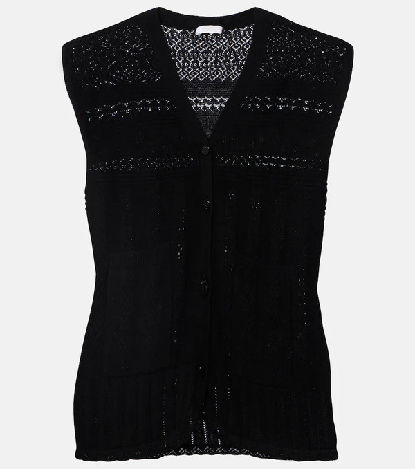  Eres Eres Mixte Pointelle Wool And Cashmere Sweater Vest 