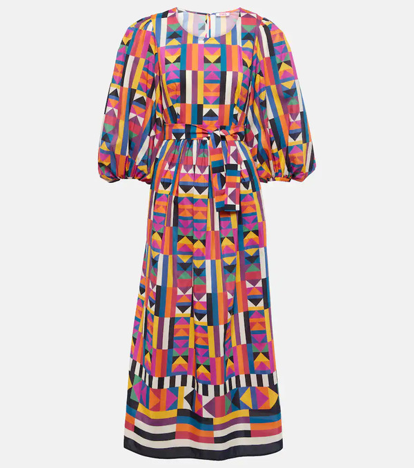  Eres Eres Multiple Printed Cotton And Silk Midi Dress 