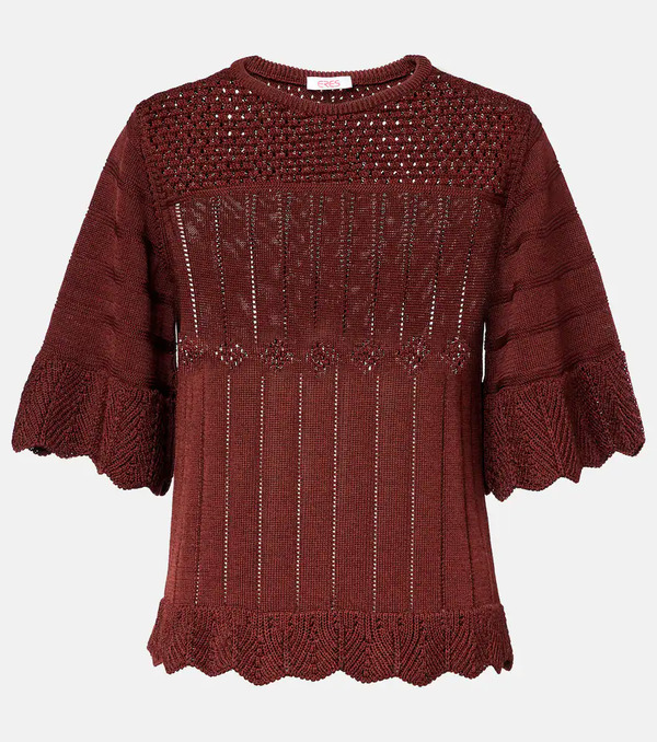  Eres Eres Rãªverie Open-knit Cotton-blend Top 