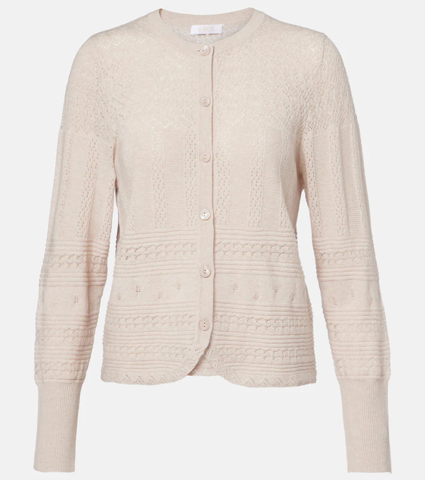  Eres Eres Trio Pointelle Wool And Cashmere Cardigan 