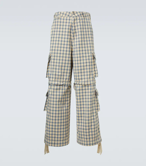  Erl Erl Checked Cotton Cargo Pants 
