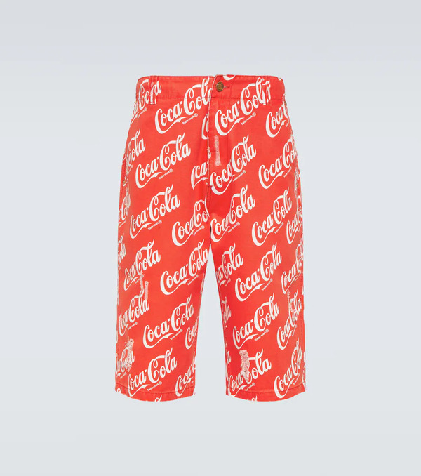  Erl Erl Printed Cotton Canvas Bermuda Shorts 