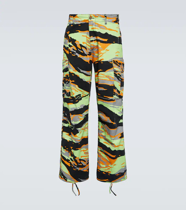  Erl Erl Printed Cotton Cargo Pants 