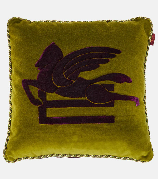  Etro Etro Embroidered Cotton And Velvet Cushion 
